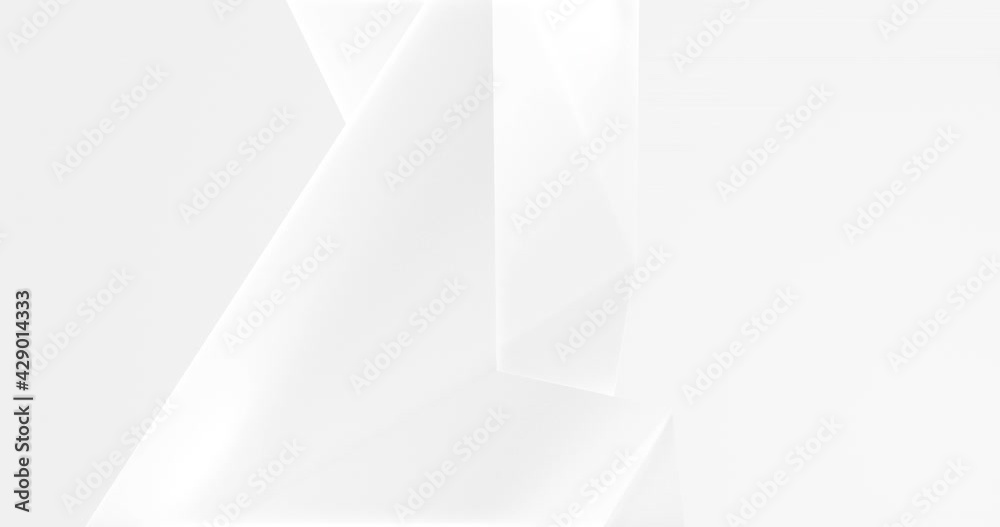 4k Light white fluid creative animated background. Seamless looped universal minimalistic banner. Female soft BG. Neumorphism ui style. 
Geometric 3d backdrop. Random moving soft lines triangle shapes