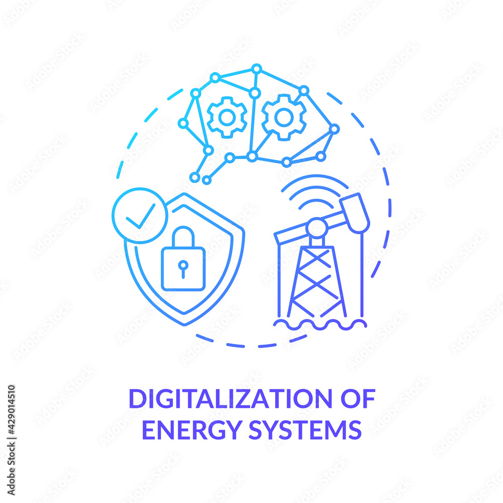 Energy systems digitalization concept icon. Industry trend idea thin ...