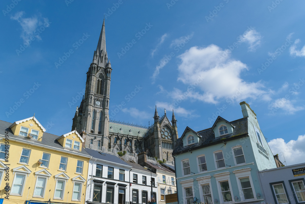 2021-04-17 - COBH, IRELAND. Impression of the St. Colman's Cathedral in Cobh near Cork, Ireland. 2021-04-17 - COBH, IRELAND. Impression of the St. Colman's Cathedral in Cobh near Cork, Ireland.