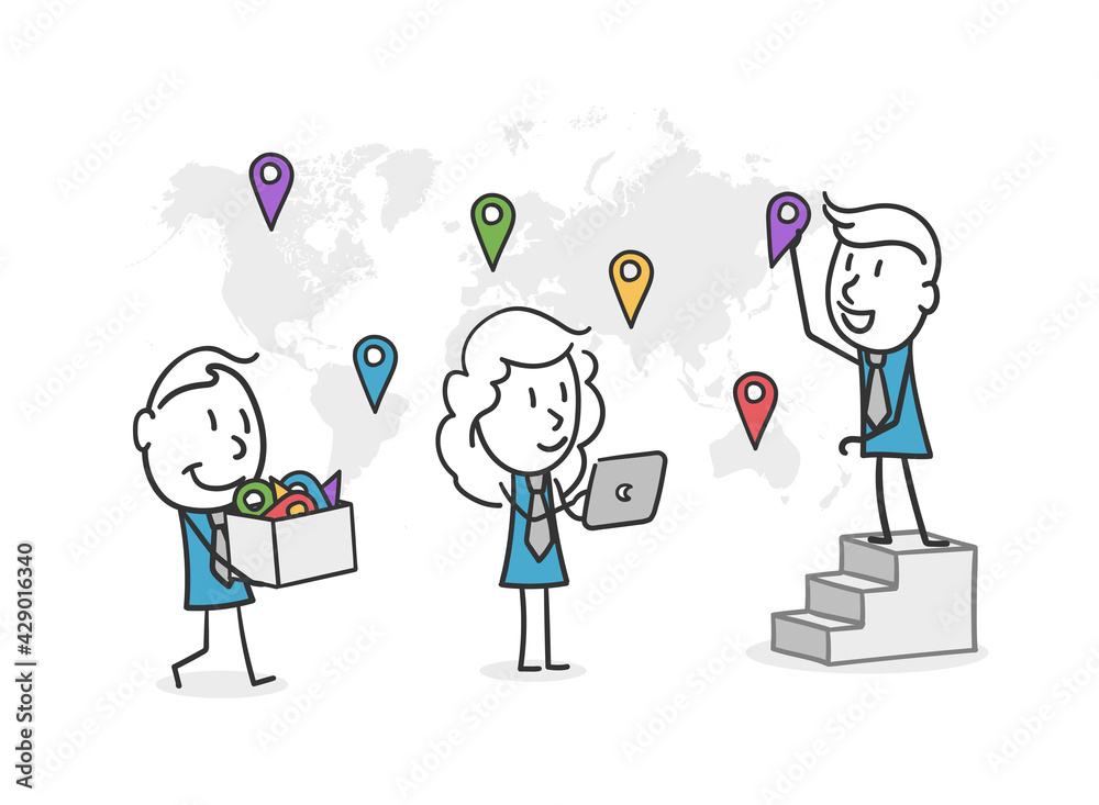 Coworkers conquer international business. Successful group work concept Coworkers conquer international business. Successful group work concept