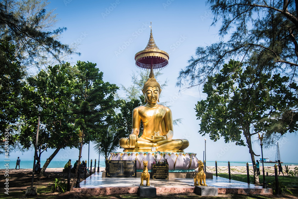 Buddha statue at Laem Son Beach, Ban Nam Khem, Takua Pa District, Thailand Buddha statue at Laem Son Beach, Ban Nam Khem, Takua Pa District, Thailand