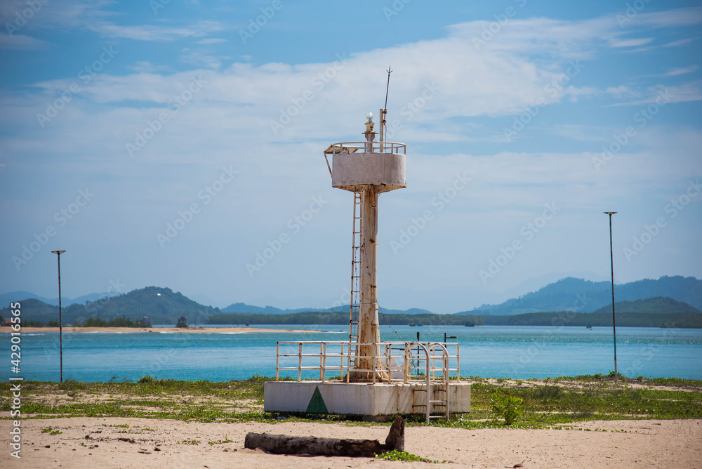 Lighthouses at Laem Son Beach, Ban Nam Khem, Takua Pa District, Thailand