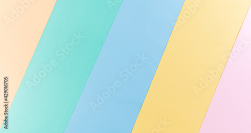 Beautiful pastel paper background with copy space for summer concept. Flat lay.