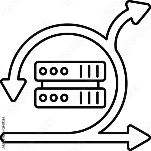 Agile Server Concept, Vector Color Icon Design, Software and web development symbol on white background, Computer Programming and Coding stock illustration