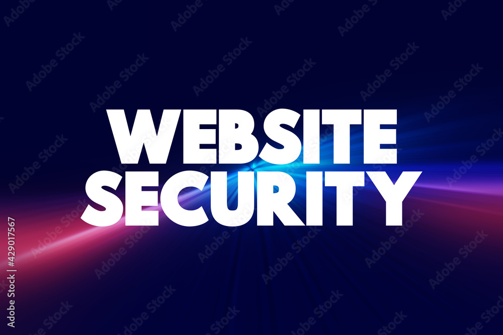 Website Security text quote, concept background.