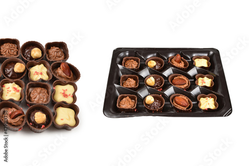 Mix of tasty chocolate candy collection. © Nikolay