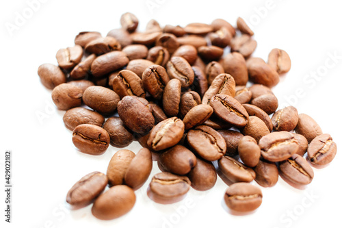 Coffee beans on a white background. Isolated