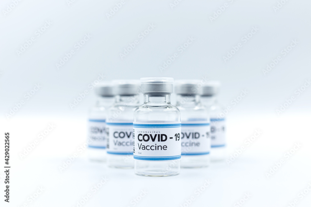 Vaccines for treating COVID-19 with copy space, corona virus, preventive use, immunization and treatment, medical concept, isolated on white background. Vaccines for treating COVID-19 with copy space, corona virus, preventive use, immunization and treatment, medical concept, isolated on white background.