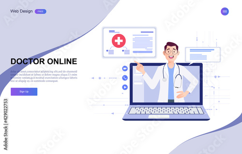 Concept of medical,healthcare,diagnosis,online doctor.vector