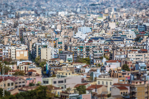 View from Acropolis in Athens city, Greece © Fotokon