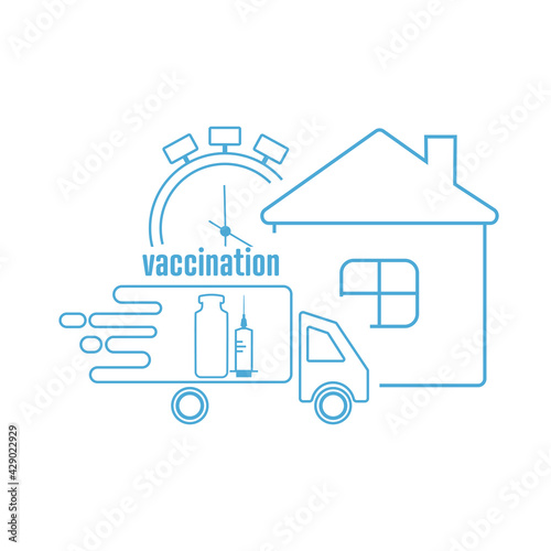 Vaccination icon. Flat vector logo.