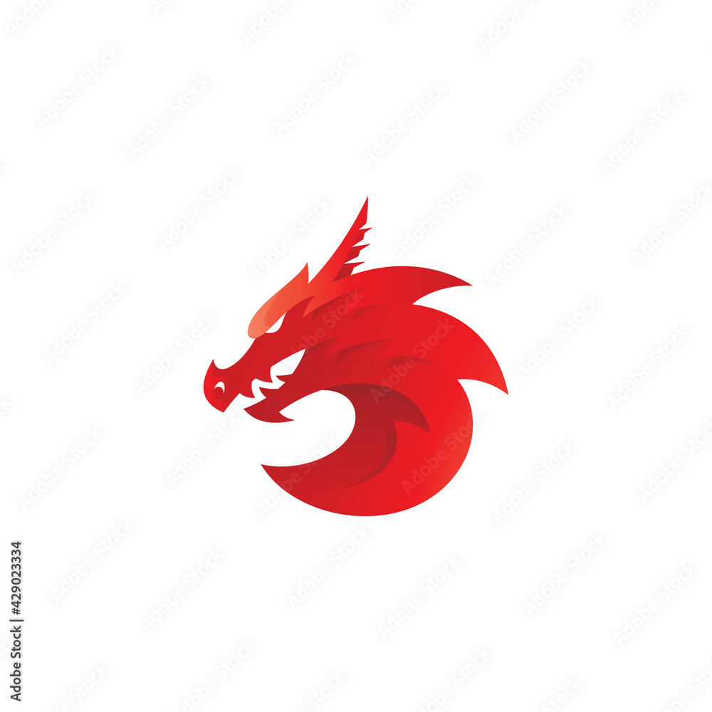 Abstract Dragon Serpent Head Mascot Logo Abstract Dragon Serpent Head Mascot Logo