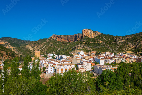 Mediterranean mountainous landscape, in Sot de Chella, Valencia (Spain).
