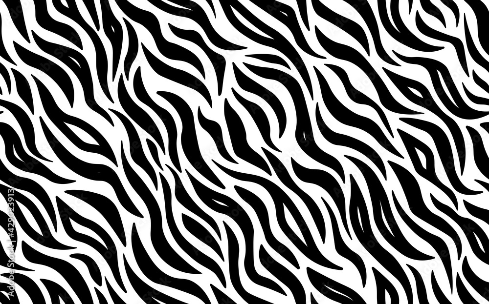 Abstract modern zebra seamless pattern. Animals trendy background. White and black decorative vector stock illustration for print, card, postcard, fabric, textile. Modern ornament of stylized skin Abstract modern zebra seamless pattern. Animals trendy background. White and black decorative vector stock illustration for print, card, postcard, fabric, textile. Modern ornament of stylized skin