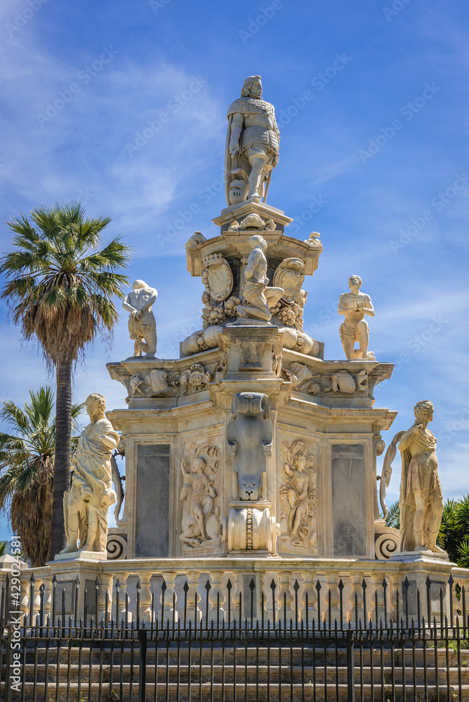 Teatro Marmoreo monument in Palermo, capital city of Sicily Island, Italy