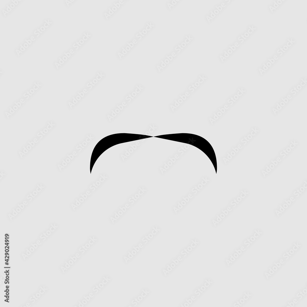 Mustache flat icon. Simple style barber shop company poster design background symbol. Man hair salon logo. Logo design element. T-shirt printing. Vector for sticker. Mustache flat icon. Simple style barber shop company poster design background symbol. Man hair salon logo. Logo design element. T-shirt printing. Vector for sticker.