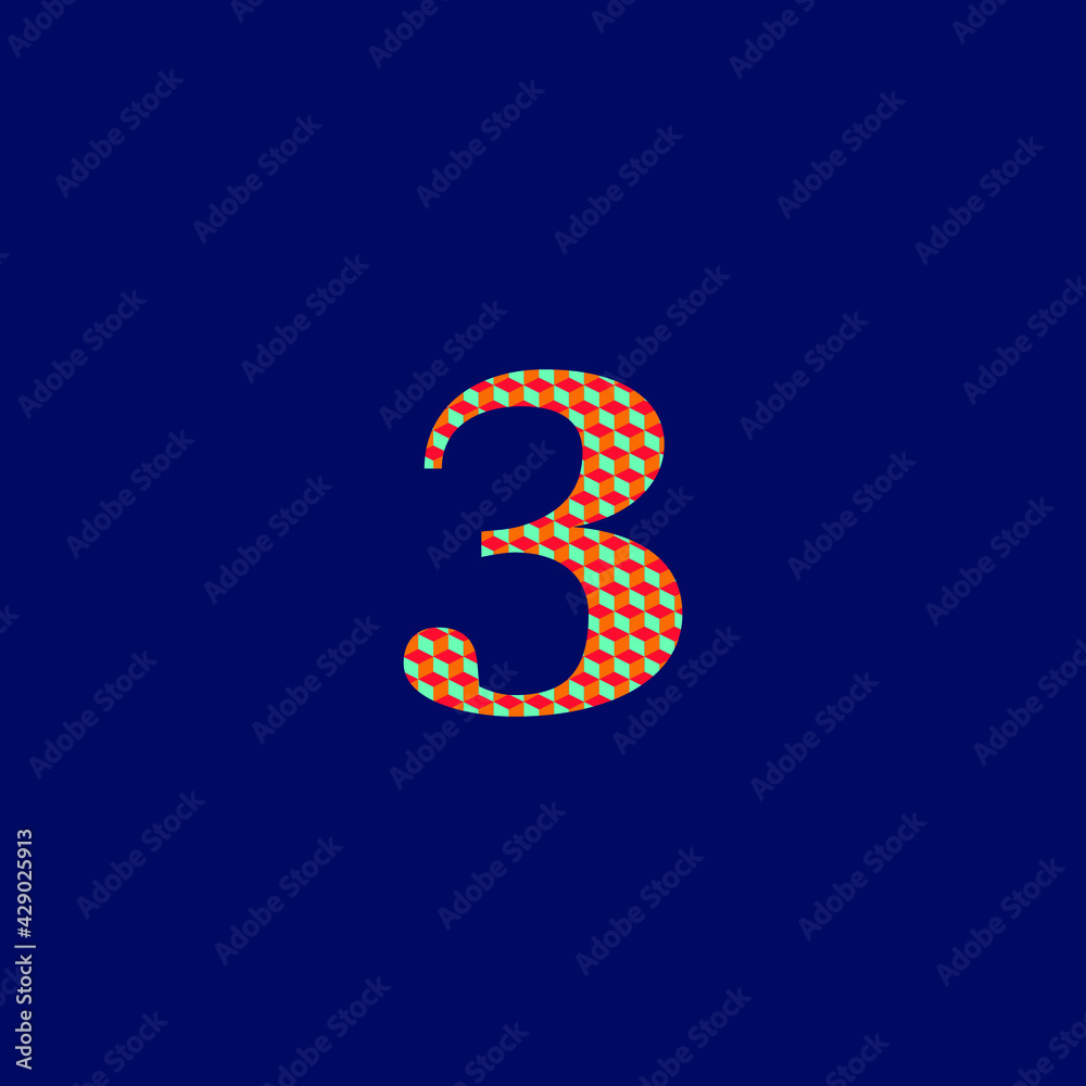 textured number 3 three icon in vibrant colors on dark blue background textured number 3 three icon in vibrant colors on dark blue background