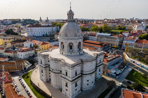 Aerial view of Panteao Nacional, the National Pantheon is a celebrity tombs in a 17th-century church, Lisbon, Portugal.
