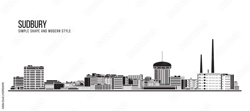 Cityscape Building Abstract Simple shape and modern style art Vector design - Sudbury city