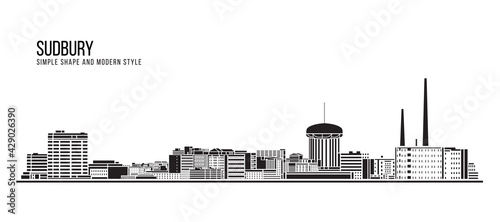 Cityscape Building Abstract Simple shape and modern style art Vector design - Sudbury city photo