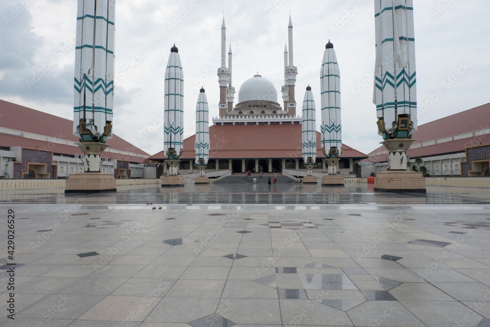 The view of the semarang mosque in Indonesia