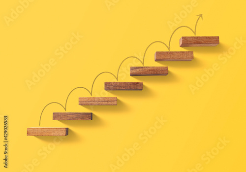 Step by step to grow your business, business success or career path success concept Fototapeta