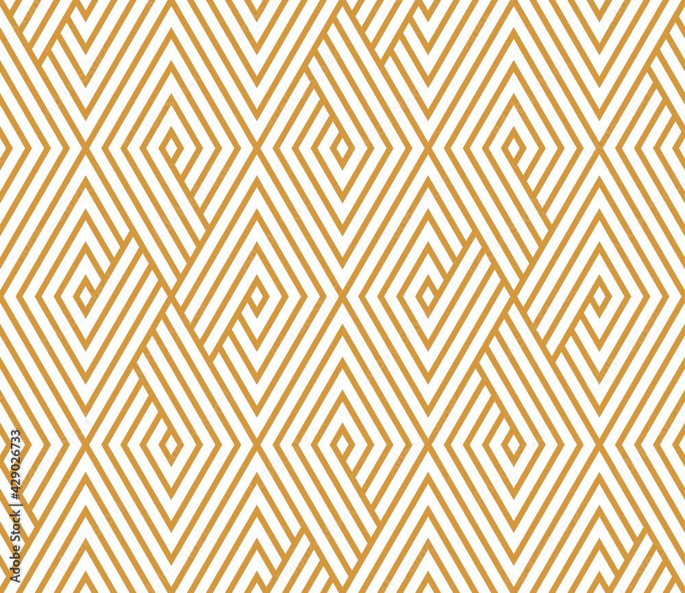 Abstract geometric pattern with stripes, lines. Seamless vector background. White and gold ornament. Simple lattice graphic design Abstract geometric pattern with stripes, lines. Seamless vector background. White and gold ornament. Simple lattice graphic design