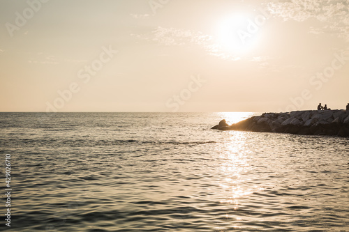 background of landscape of sunset over the sea