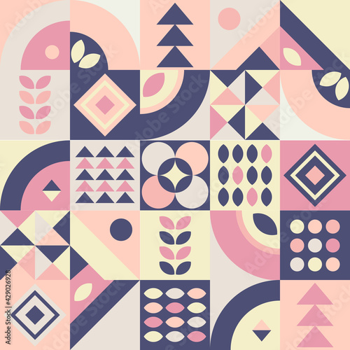 Multi-colored pattern of geometric shapes. Vector illustration