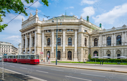 Photography Famous Wiener Ringstrasse with historic Burgtheater (Imperial Court Theatre) and