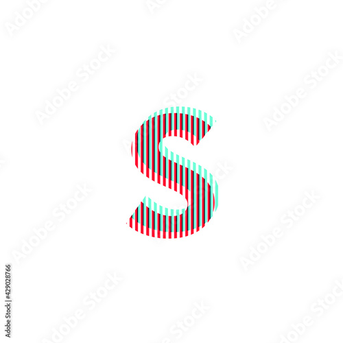letter "S", anaglyph effect, editable vector