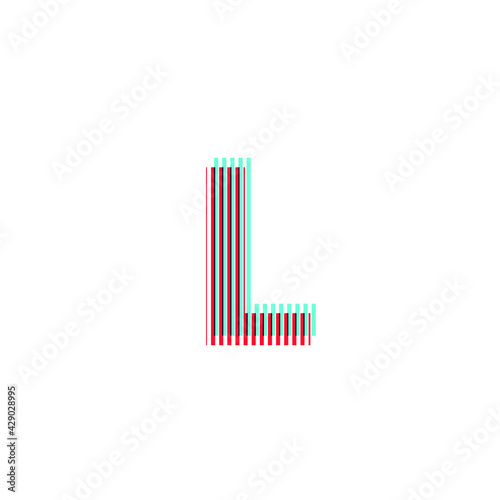 letter "L", anaglyph effect, editable vector