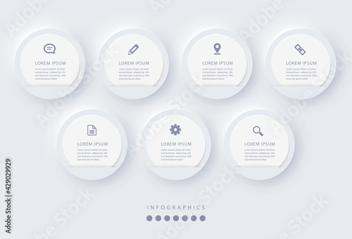 Vector elegant simple refined style infographic design UI template labels and icons