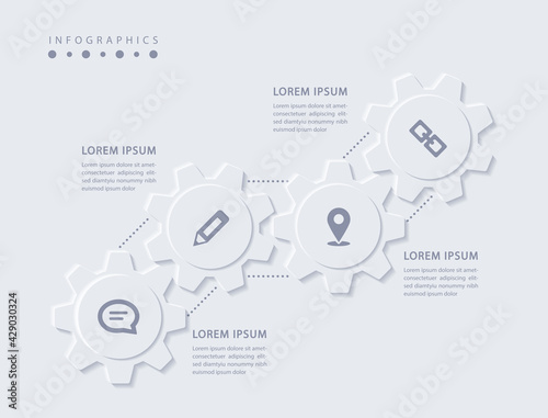 Vector elegant simple refined style infographic design UI template labels and icons