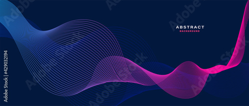 Abstract background with flowing particles. Dynamic waves. vector illustration. 
