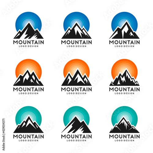 Mountain & Sky Logo Template Vector Set