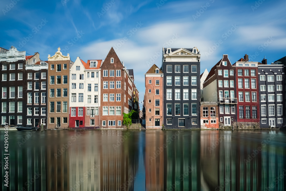 The traditional dutch houses of Amsterdam, The Netherlands