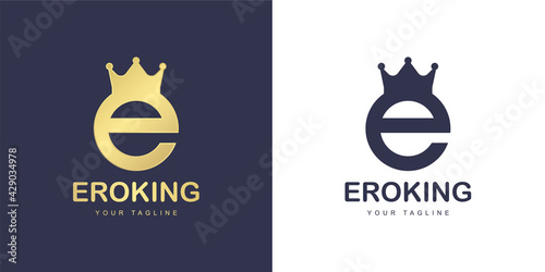 The letter e logo has a kingdom concept
