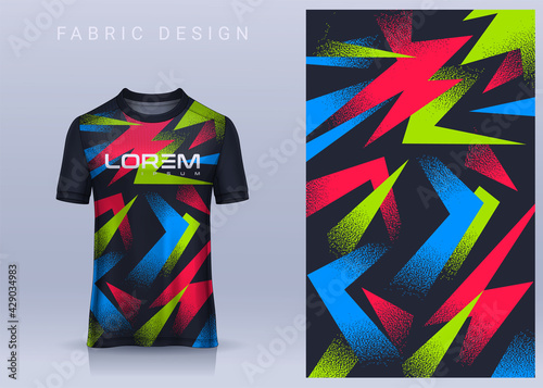 Fabric textile for Sport t-shirt ,Soccer jersey mockup for football club. uniform front view.