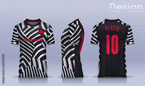 t-shirt sport design template, Soccer jersey mockup for football club. uniform front and back view.