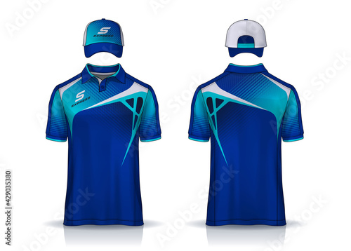 Corporate Work Shirts,t-shirt and cap templates design. uniform for company.