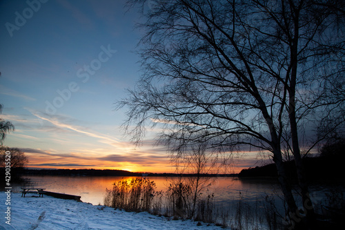 View on a  beautiful lake in denmark scandinavia