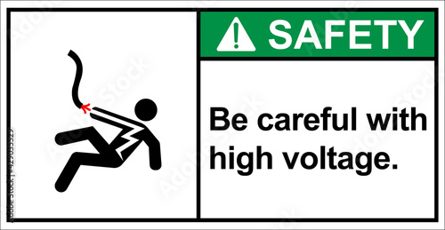 Beware of high voltage shock. Safety Sign