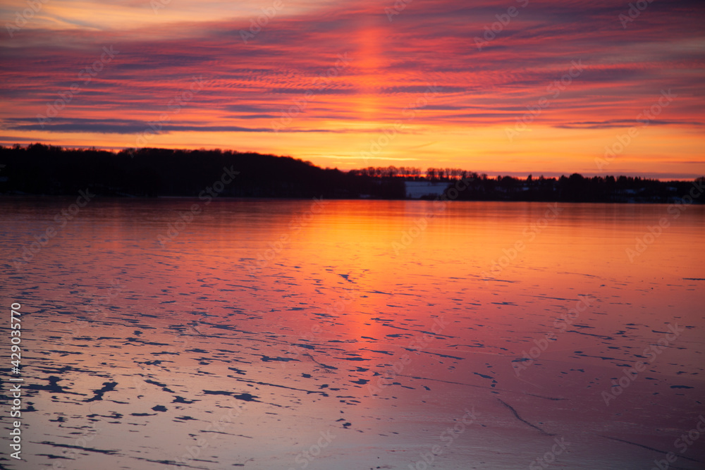 Fototapeta premium View on a beautiful lake in denmark scandinavia