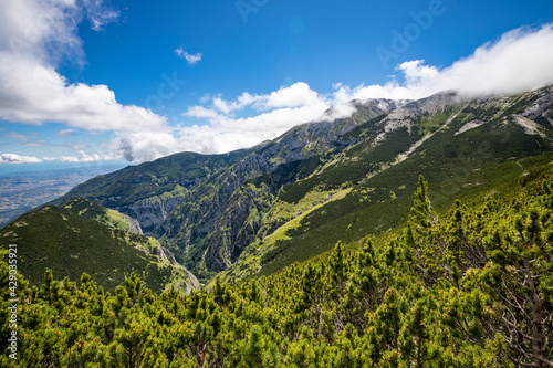 Maielletta, Trekking on Mount Amaro in the Majella national park, mountain range of the Apennines. Maiella mountain massif, Abruzzo, L'Aquila..