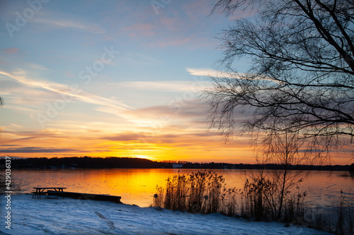 View on a beautiful lake in denmark scandinavia