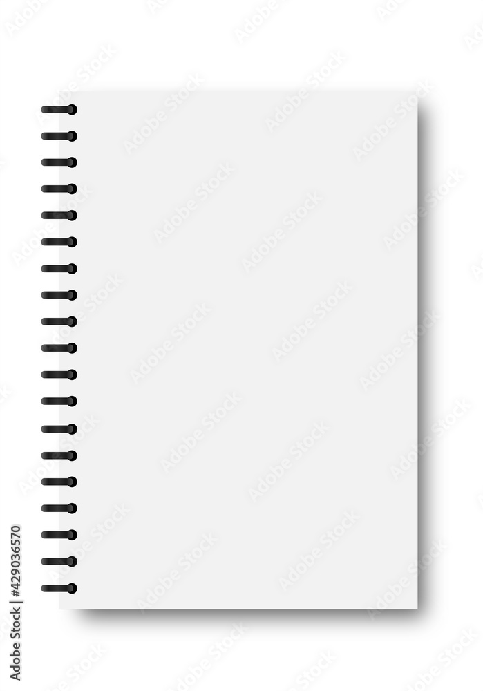 realistic mockup of a notebook on a spring realistic mockup of a notebook on a spring