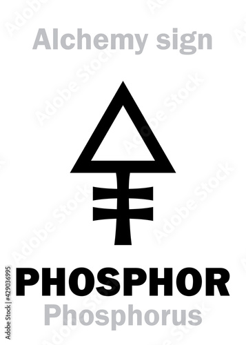 Alchemy Alphabet: PHOSPHOR (Phosphorus, Phosphorus mirabilis, Phosphorus igneus), chemical phosphorescent noctilucous substance, eq.: φωσφορος (greek: light carrying, luminous). Chemical formula=[P].