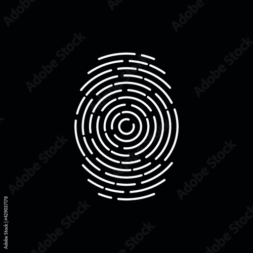 symbol - fingerprint icon editable vector