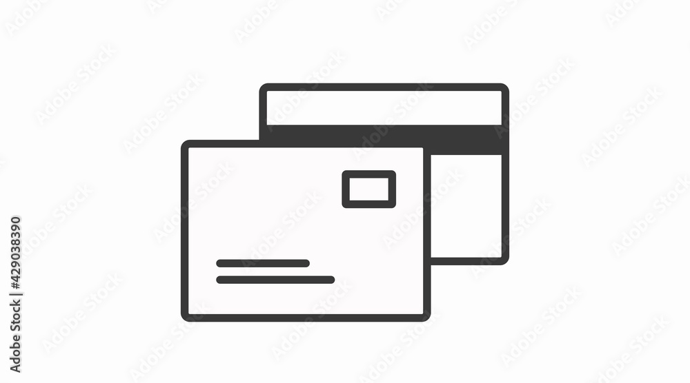 Credit card vector icon. Isolated illustration of a credit card Credit card vector icon. Isolated illustration of a credit card
